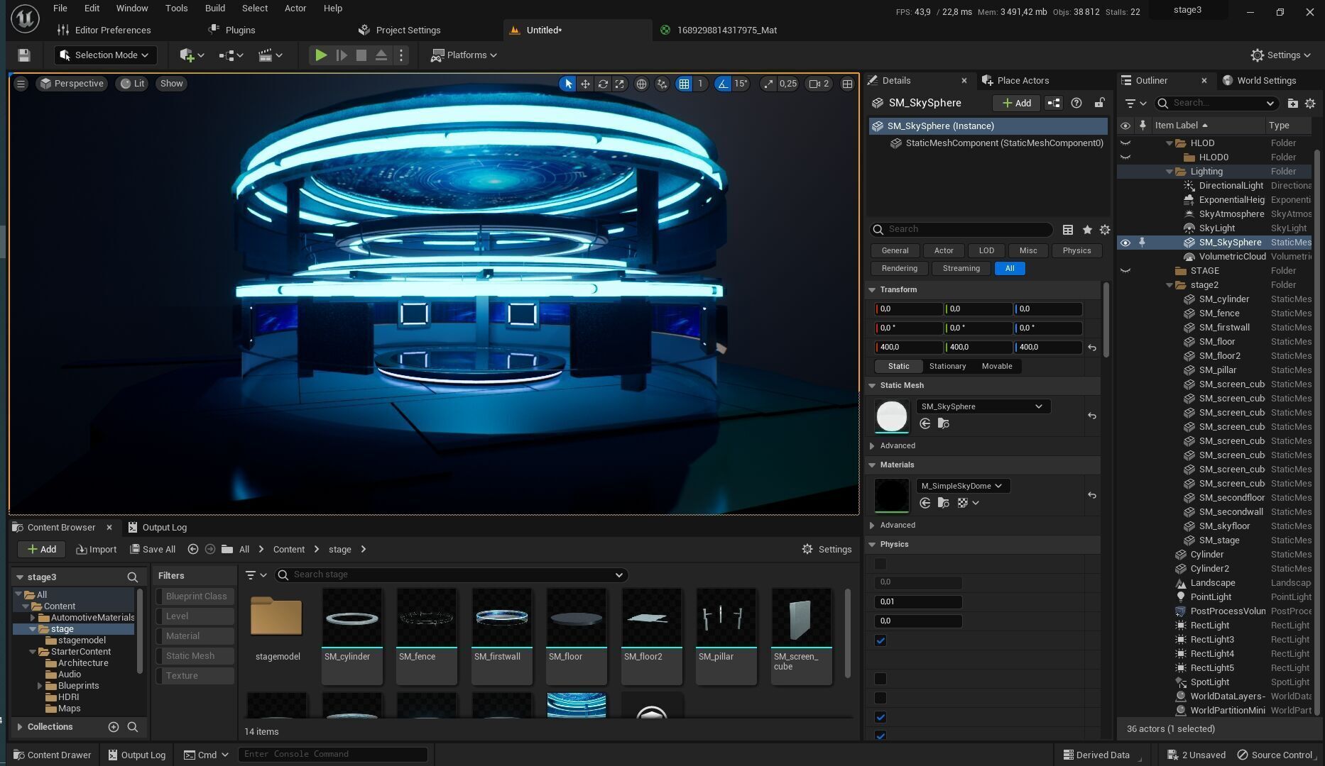 UE5 Virtual Set Low-poly 3D model_17