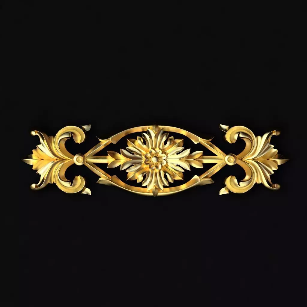 Central decor ornament for furniture 3D model_0