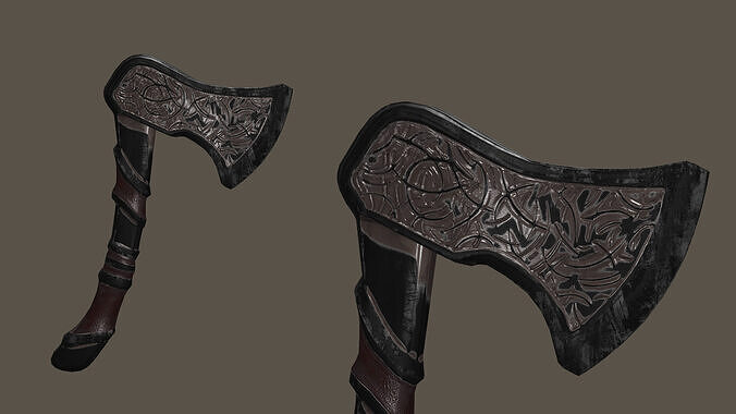 Medieval Forest Axe Low-Poly 3D Model Low-poly 3D model