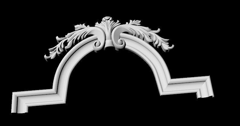 Central decor ornament for furniture 3D model_2