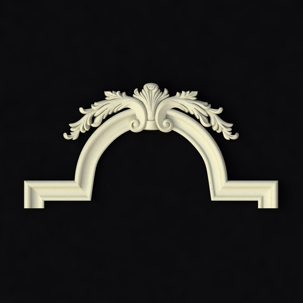 Central decor ornament for furniture 3D model_1