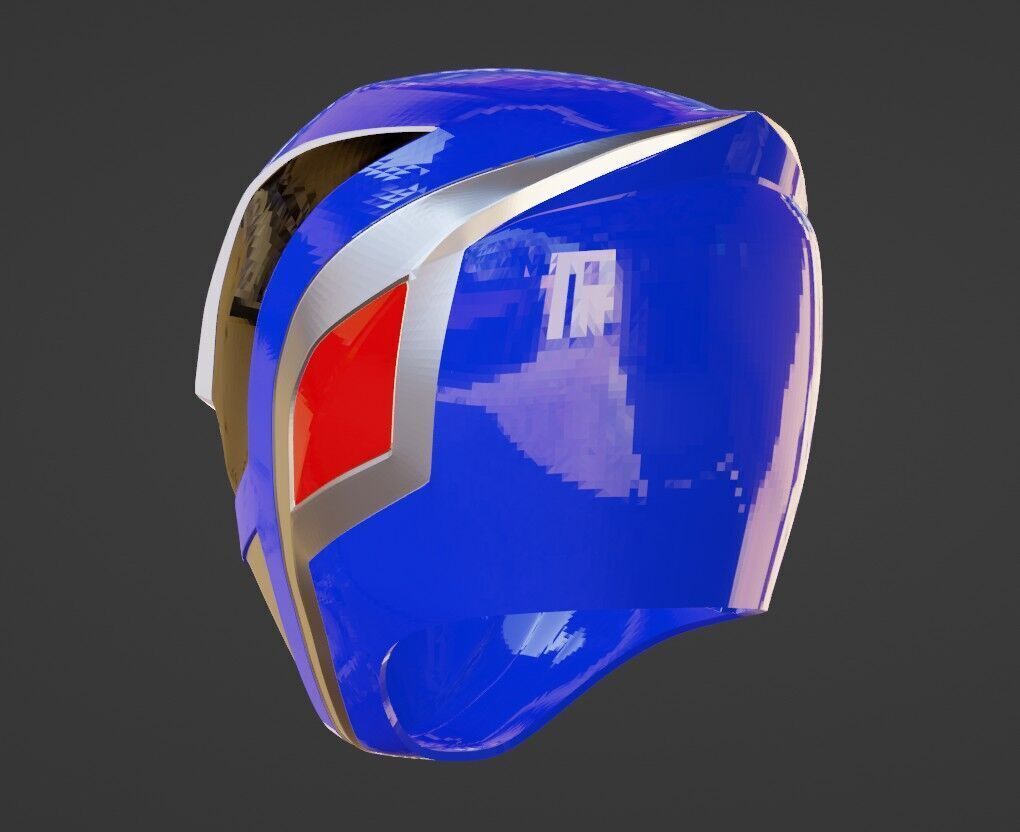 Power Rangers SPD Blue Ranger Deka Blue helmet 3D print model_3