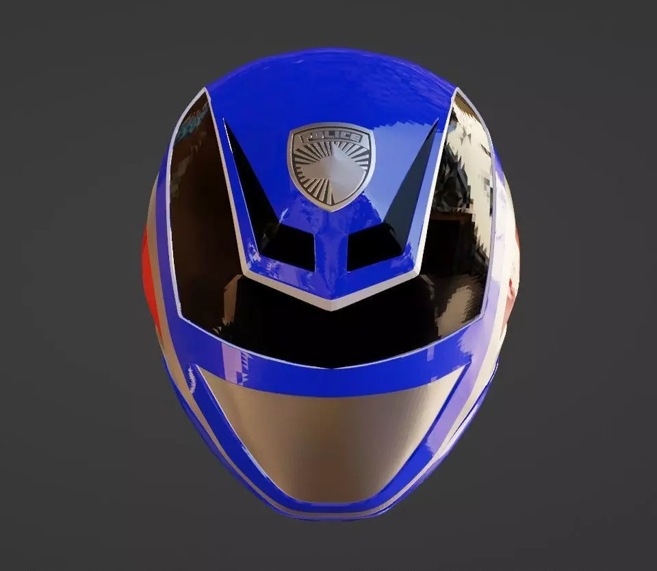 Power Rangers SPD Blue Ranger Deka Blue helmet 3D print model_0
