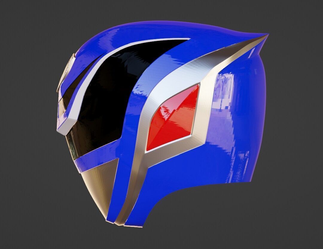 Power Rangers SPD Blue Ranger Deka Blue helmet 3D print model_2