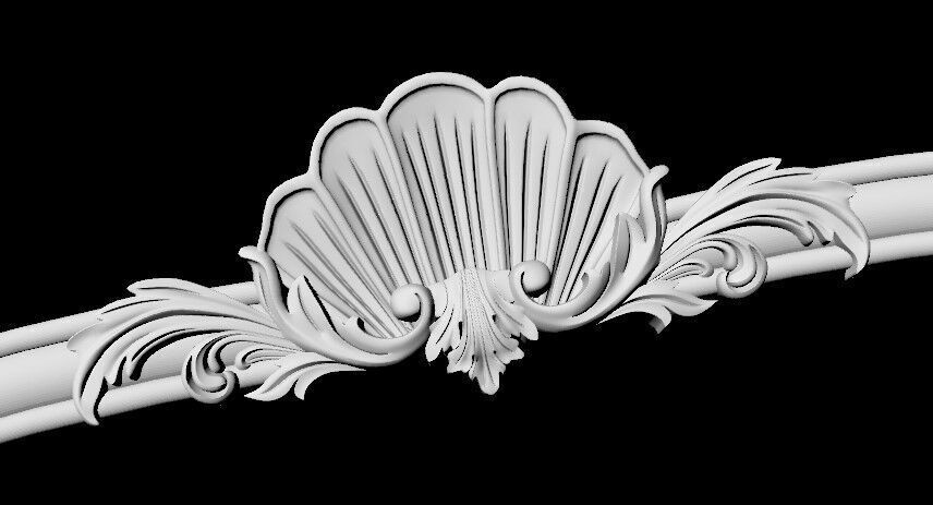 Central decor ornament for furniture 3D model_5