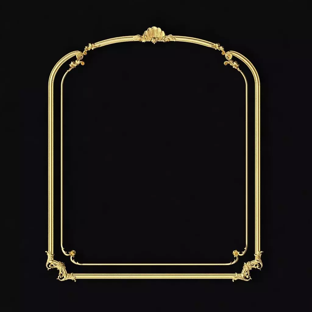 Central decor ornament for furniture 3D model_0