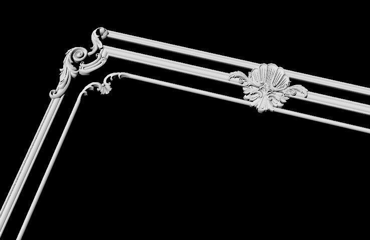 Central decor ornament for furniture 3D model_4