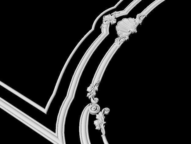 Central decor ornament for furniture 3D model_3