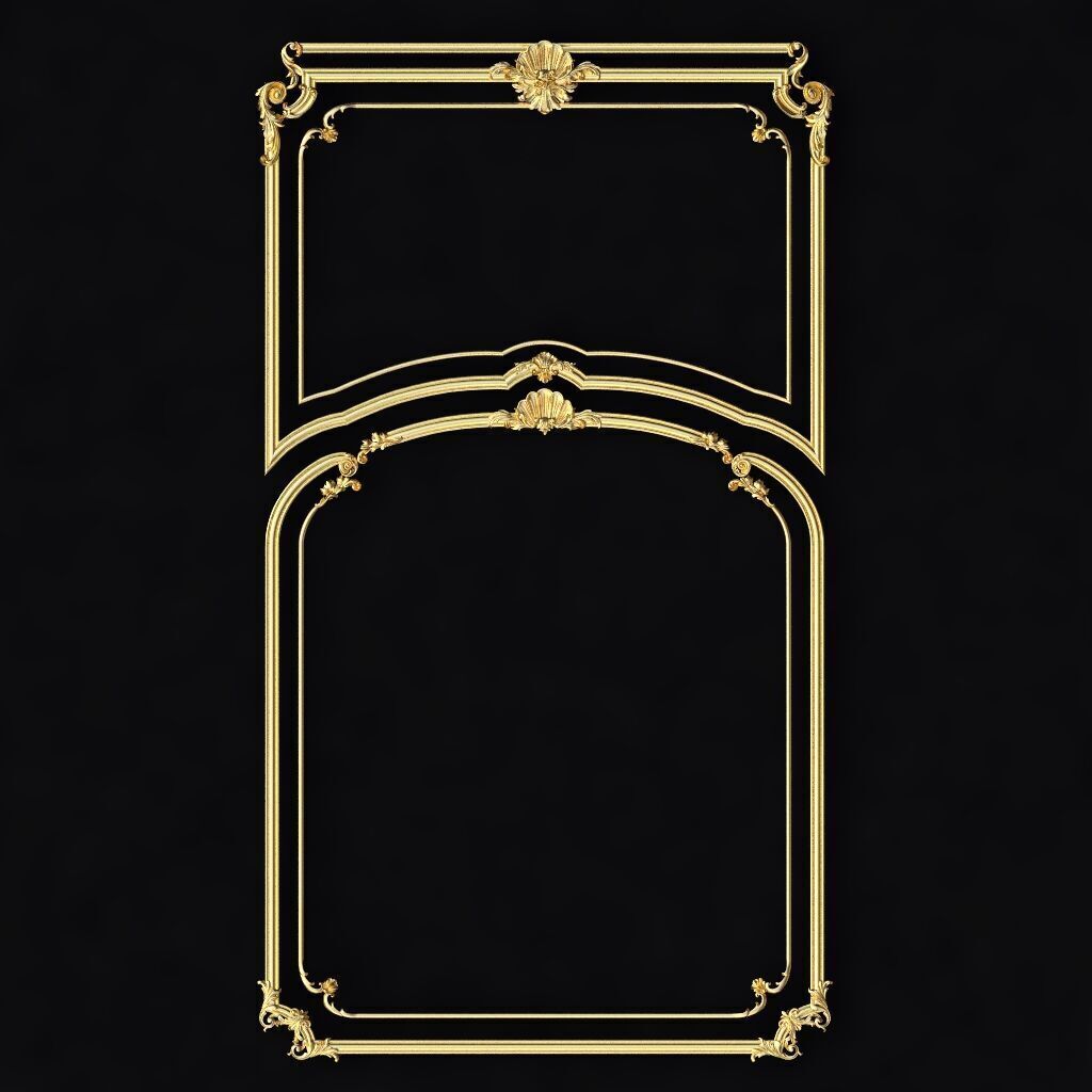 Central decor ornament for furniture 3D model_1