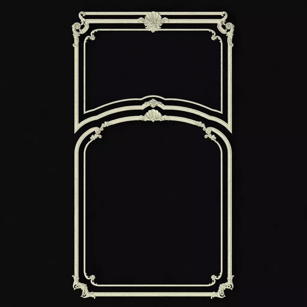 Central decor ornament for furniture 3D model_0