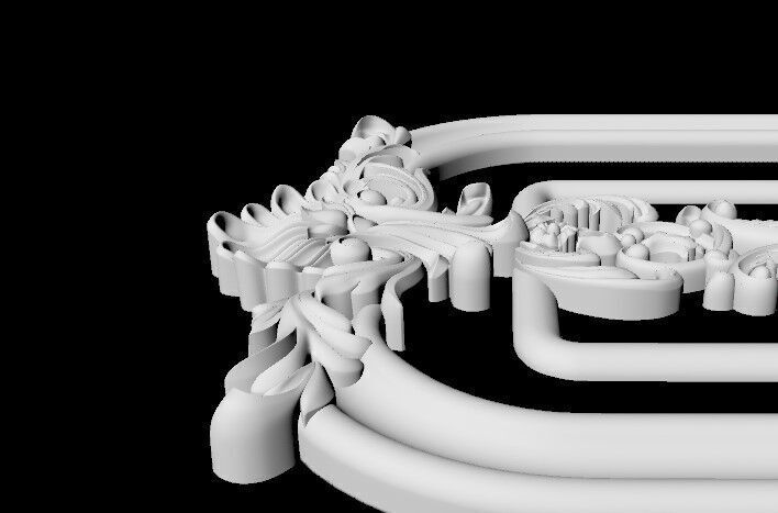 Central decor ornament for furniture 3D model_4