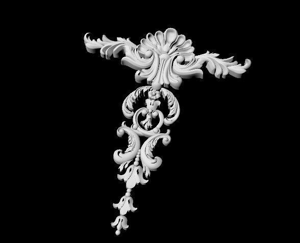 Central decor ornament for furniture 3D model_2