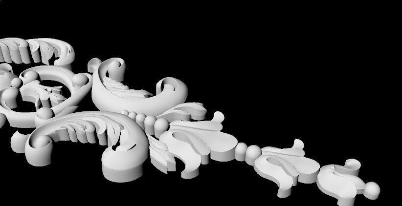 Central decor ornament for furniture 3D model_5