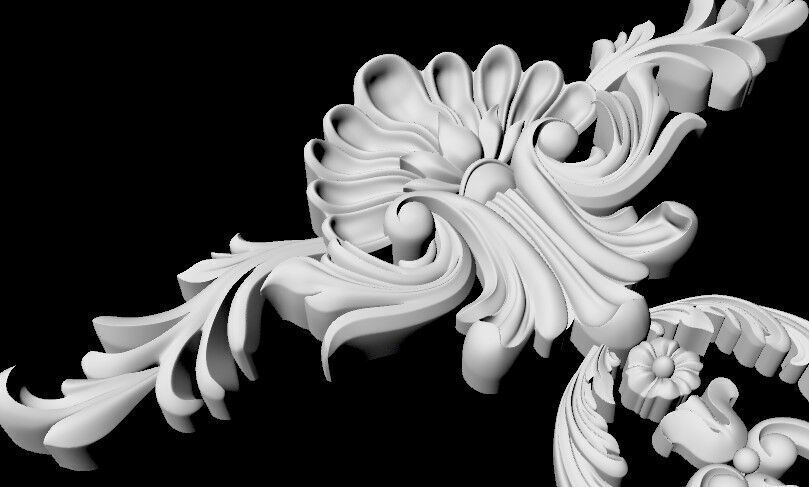 Central decor ornament for furniture 3D model_4