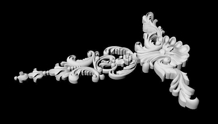 Central decor ornament for furniture 3D model_3