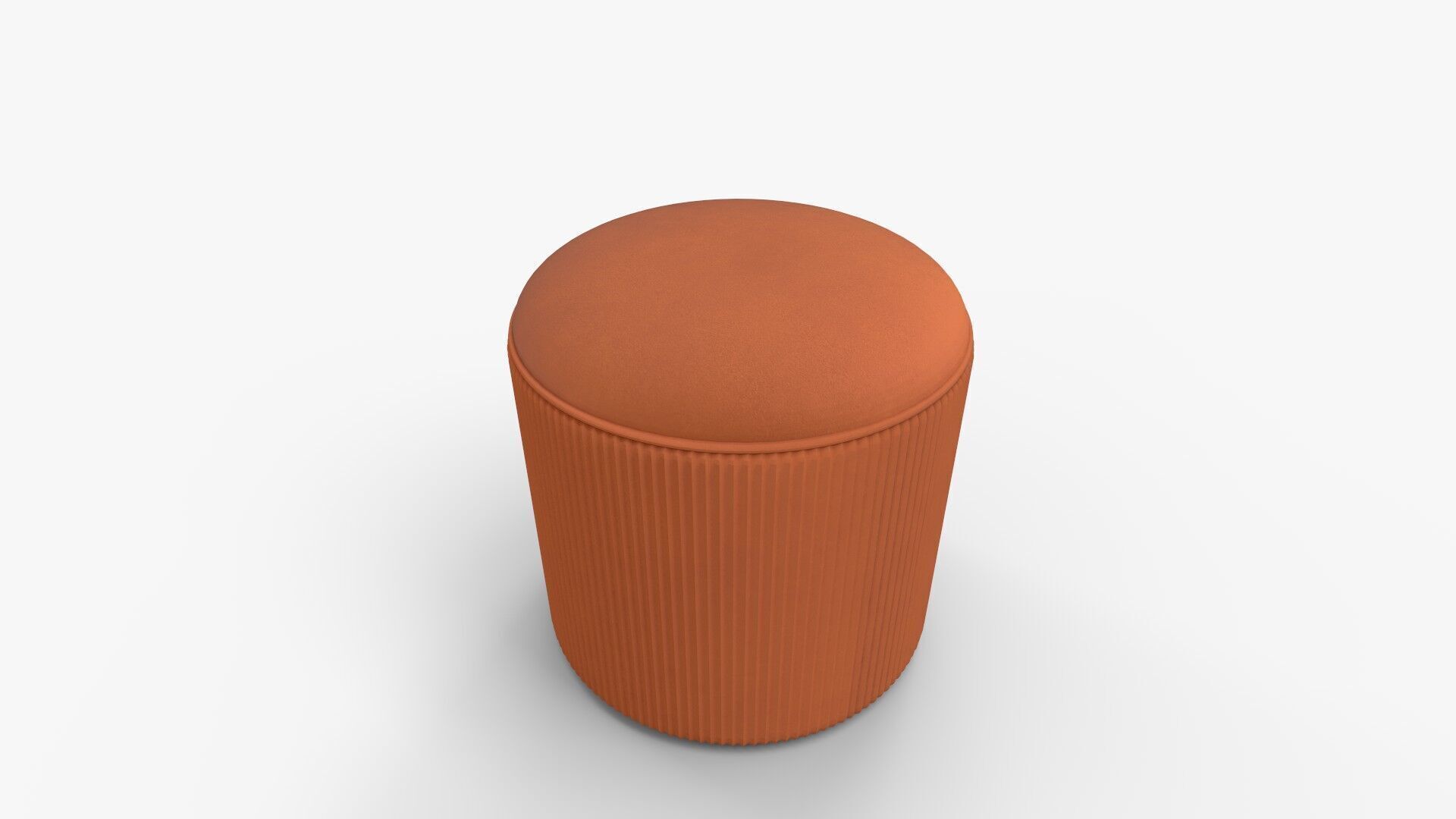 Arend Velvet Round Pouf Ottoman 3D model_3