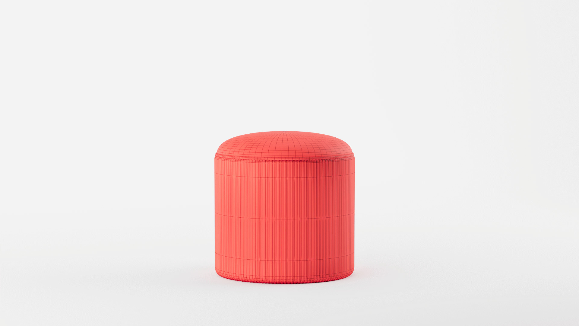 Arend Velvet Round Pouf Ottoman 3D model_10