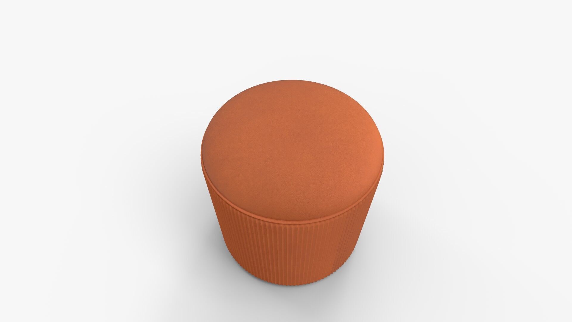 Arend Velvet Round Pouf Ottoman 3D model_4