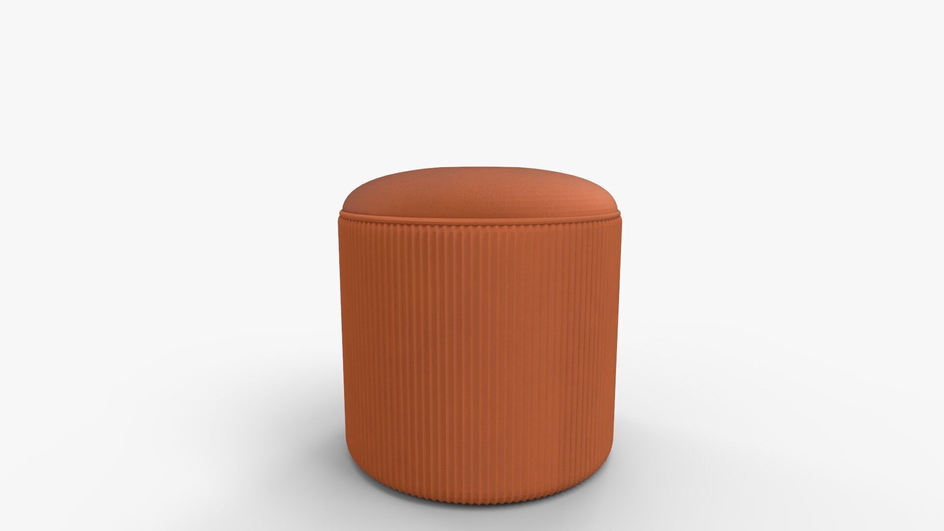 Arend Velvet Round Pouf Ottoman 3D model_1