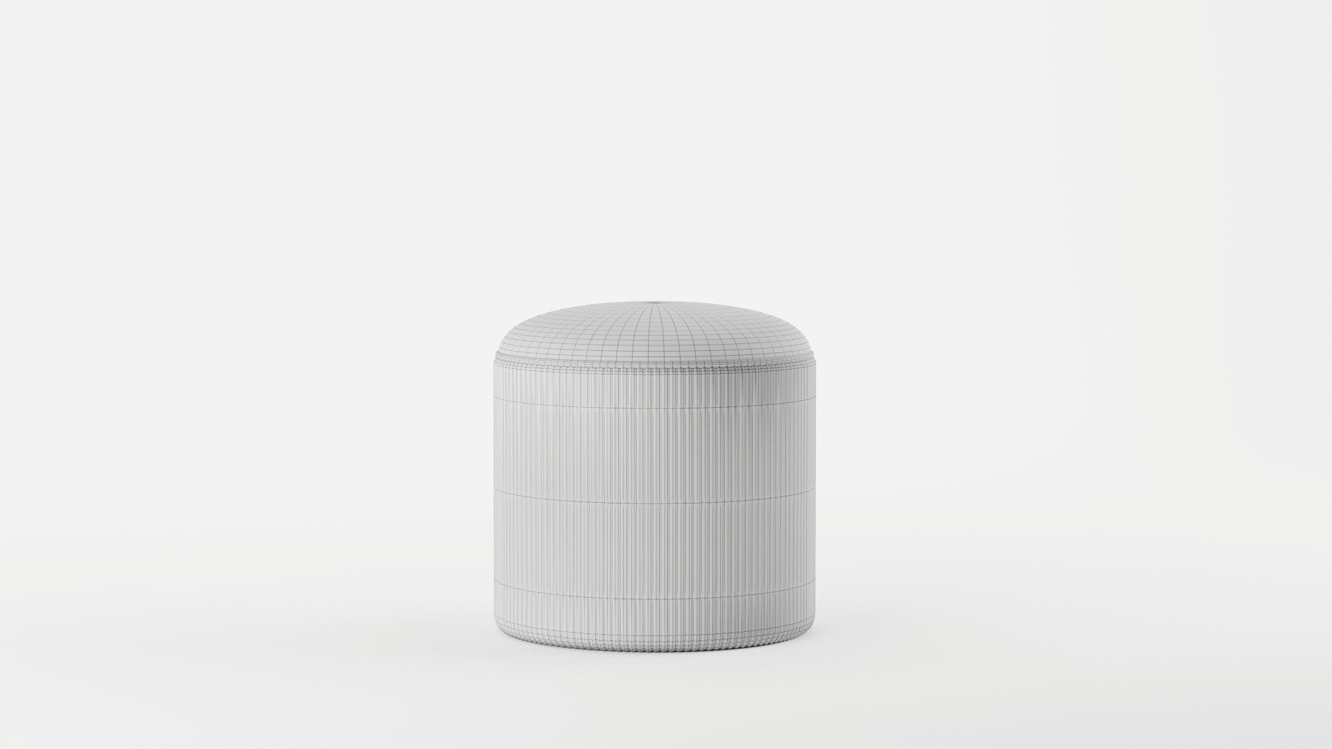 Arend Velvet Round Pouf Ottoman 3D model_9