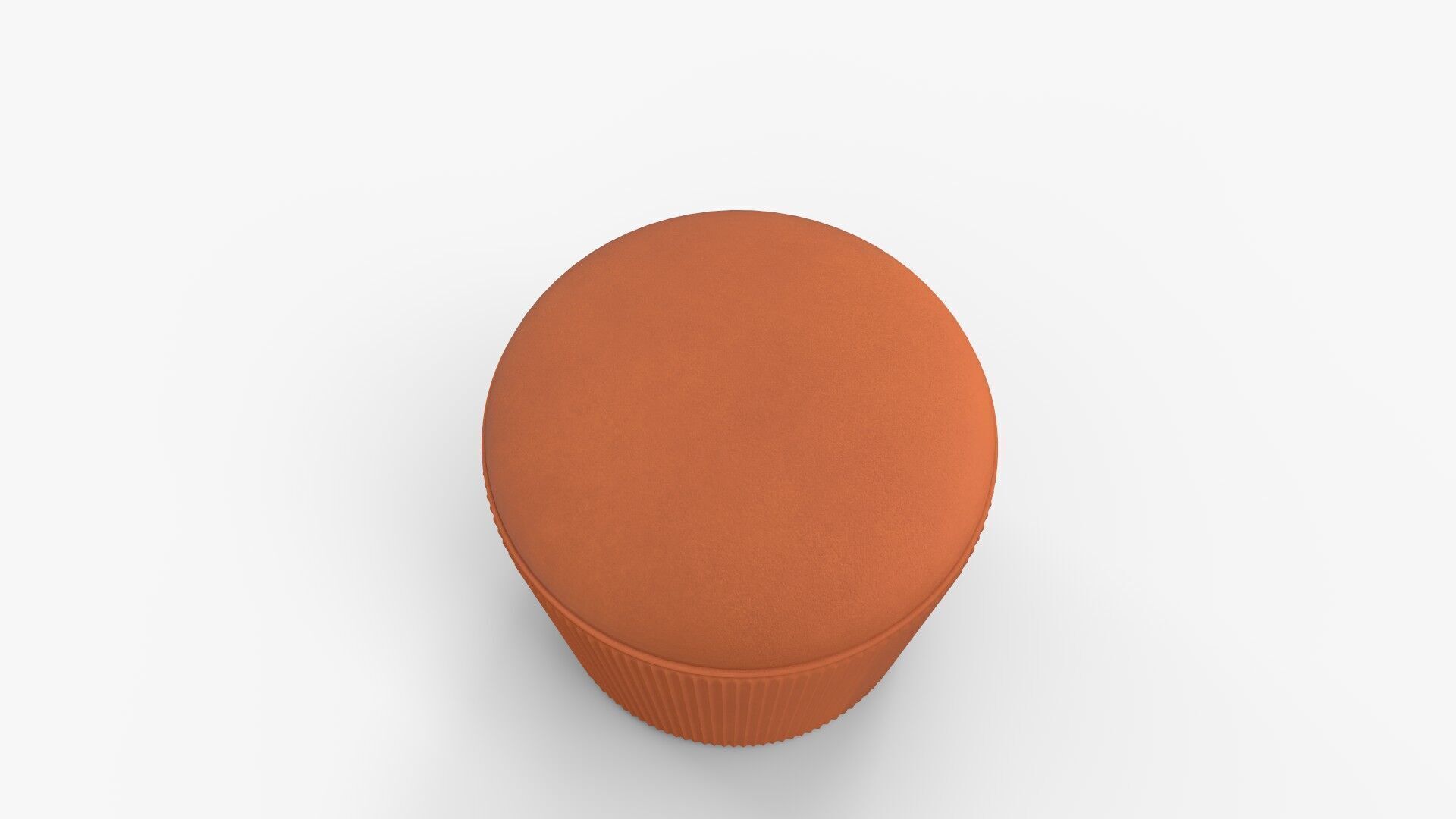 Arend Velvet Round Pouf Ottoman 3D model_5