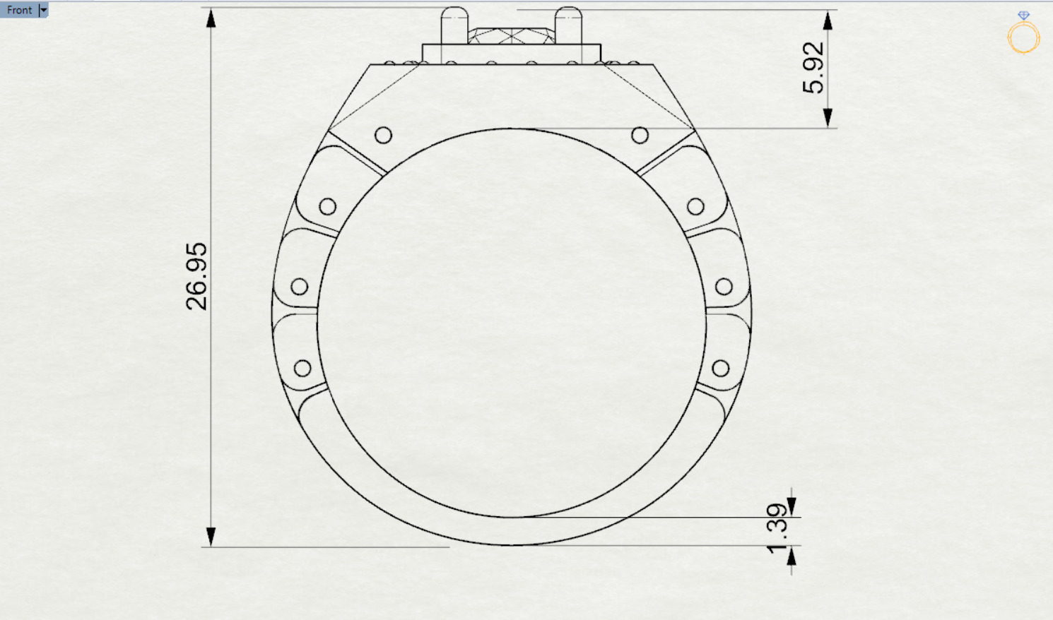 Luxury man Rolex design diamond ring model ror0010 3D print model_22