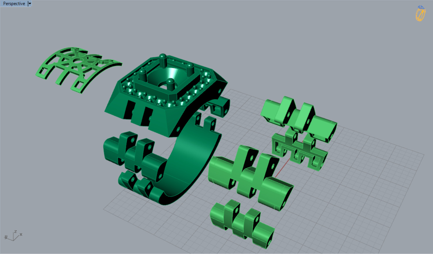 Luxury man Rolex design diamond ring model ror0010 3D print model_6