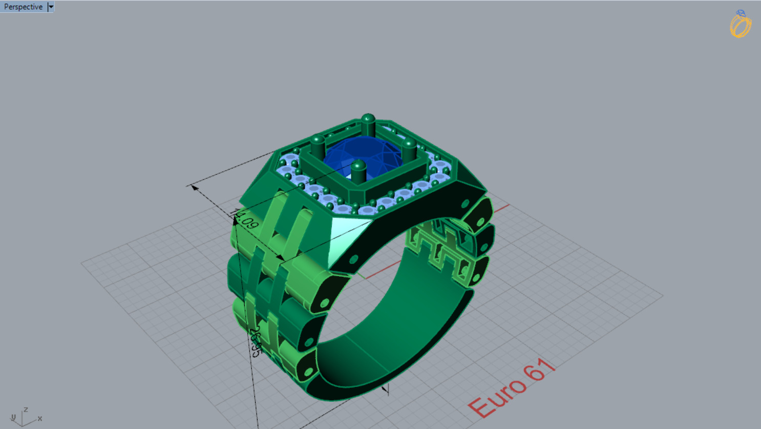 Luxury man Rolex design diamond ring model ror0010 3D print model_8