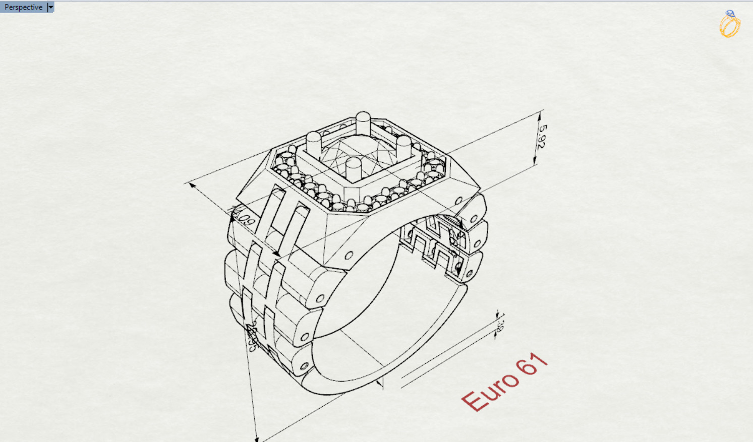 Luxury man Rolex design diamond ring model ror0010 3D print model_20