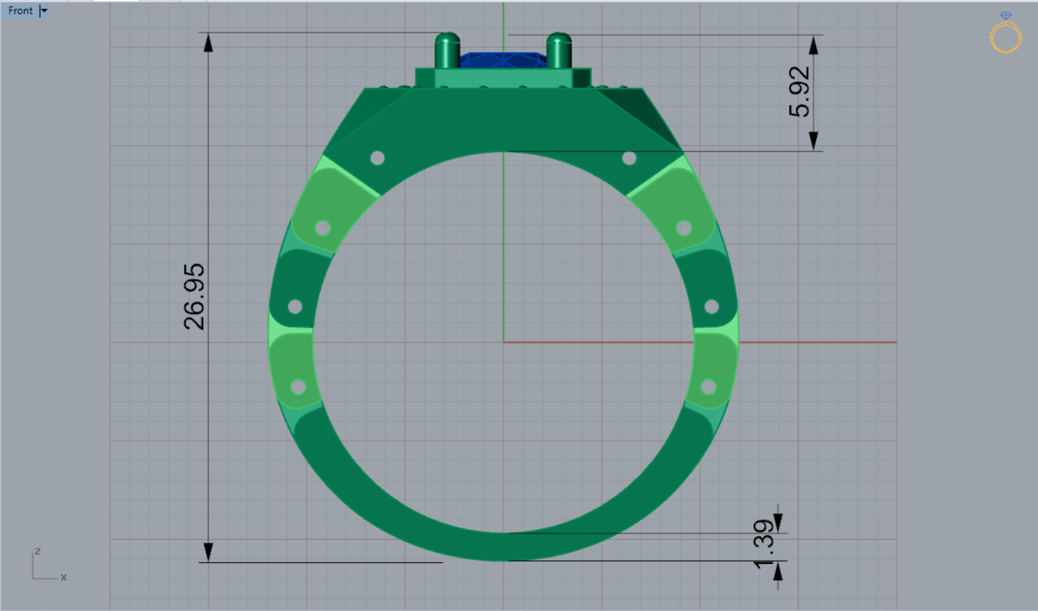 Luxury man Rolex design diamond ring model ror0010 3D print model_10