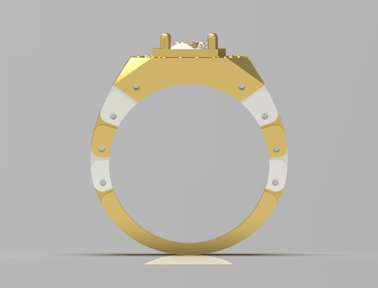 Luxury man Rolex design diamond ring model ror0010 3D print model_3