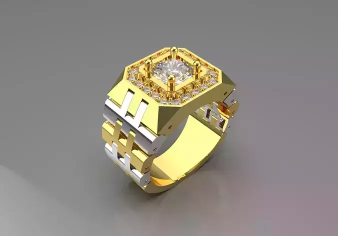 Luxury man Rolex design diamond ring model ror0010