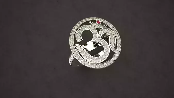 Om Symbol Good Diamond Ring 3D print model