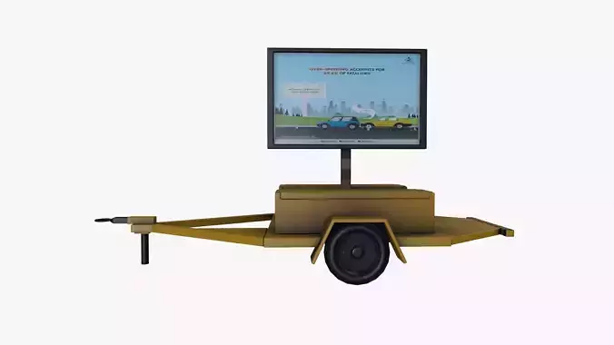 Portable Sign Trailer 3D model