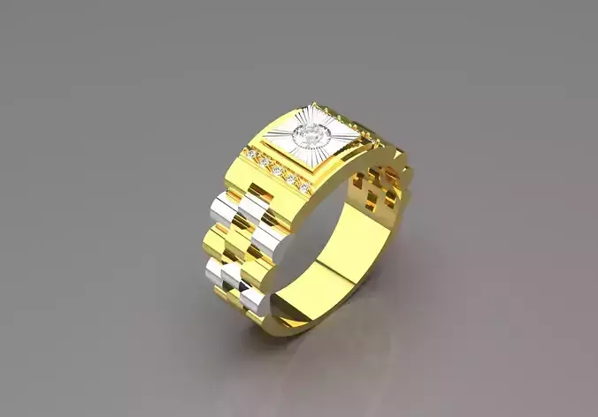 Luxury man Rolex design diamond ring model ror0025 3D print model