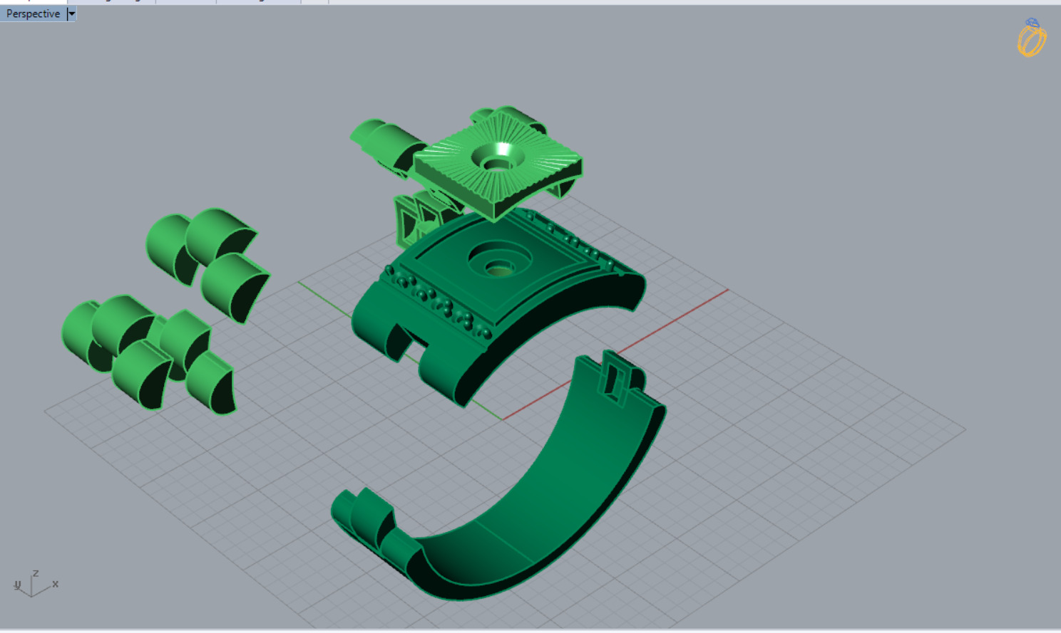 Luxury man Rolex design diamond ring model ror0025 3D print model_7