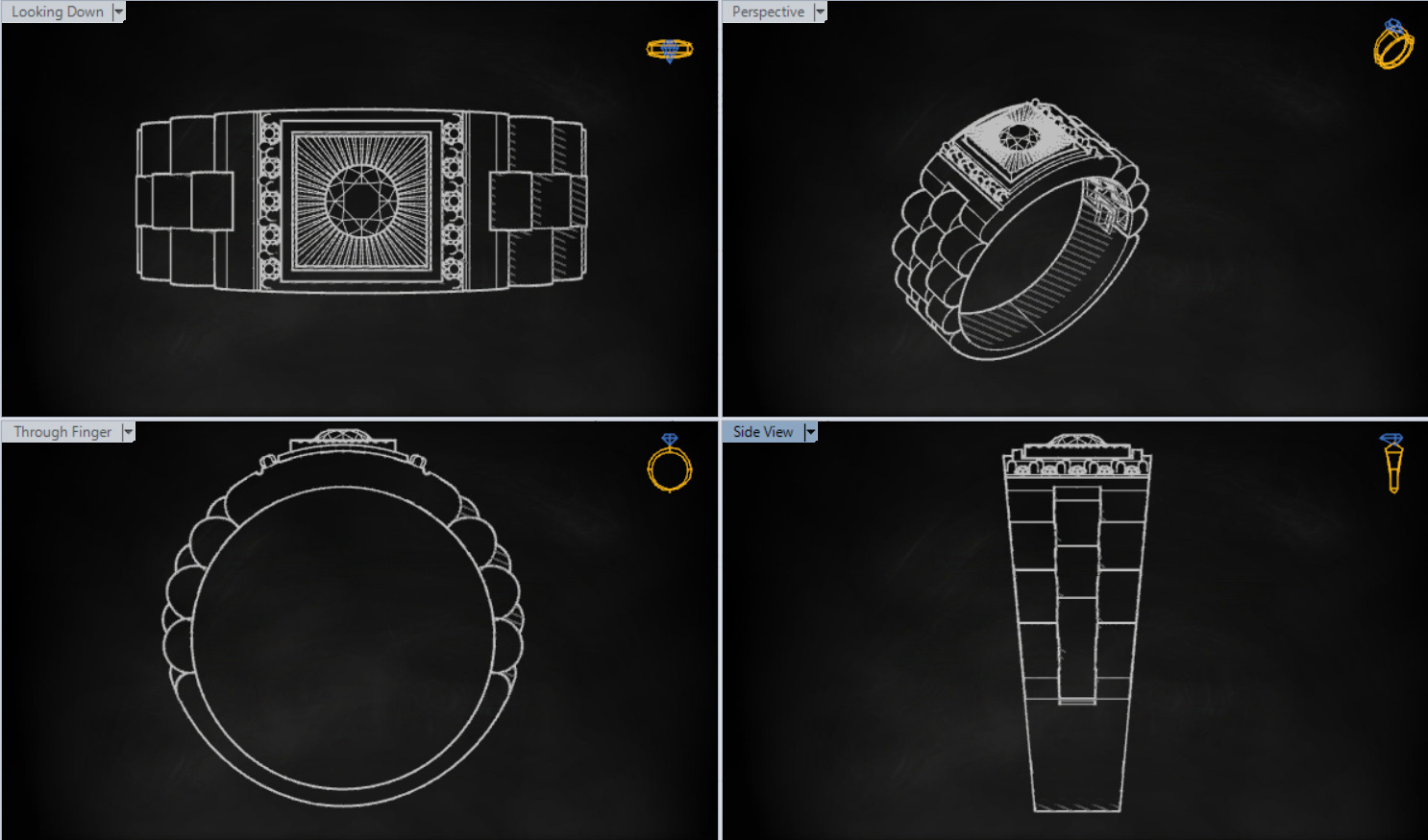 Luxury man Rolex design diamond ring model ror0025 3D print model_26
