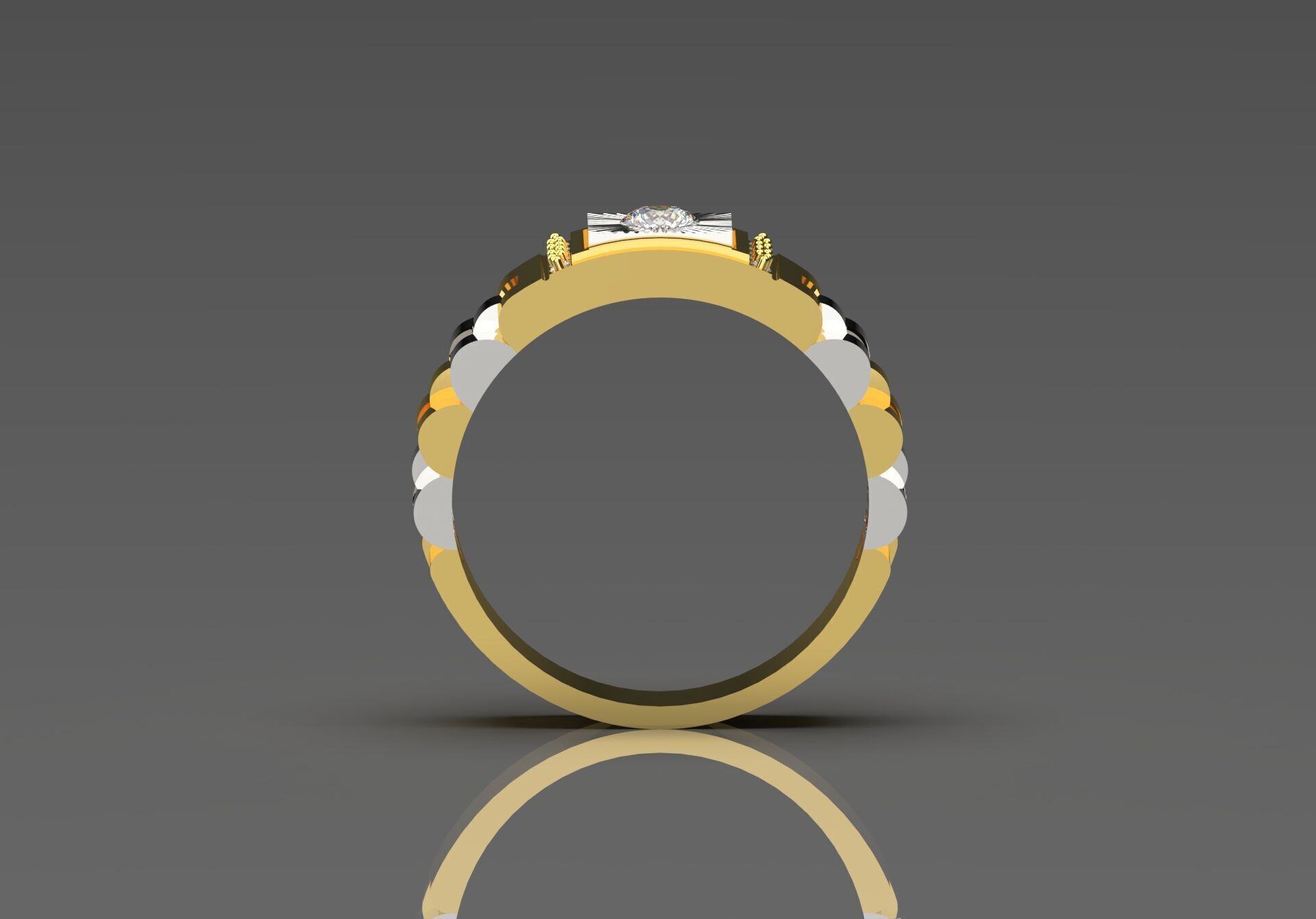 Luxury man Rolex design diamond ring model ror0025 3D print model_3