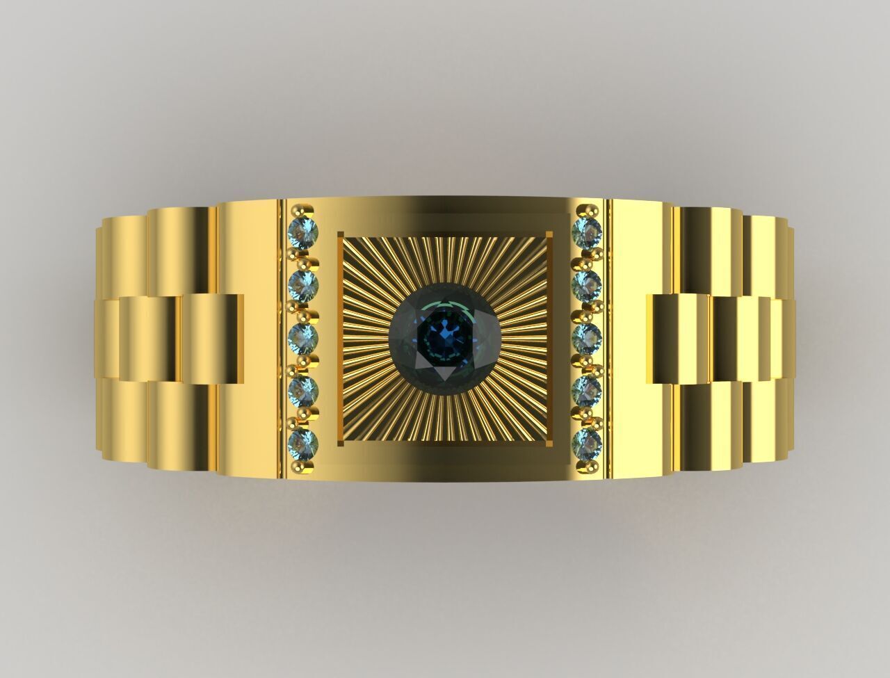 Luxury man Rolex design diamond ring model ror0025 3D print model_18