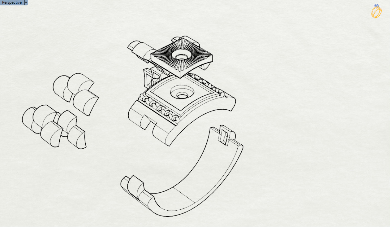 Luxury man Rolex design diamond ring model ror0025 3D print model_19