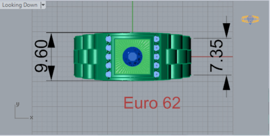 Luxury man Rolex design diamond ring model ror0025 3D print model_9
