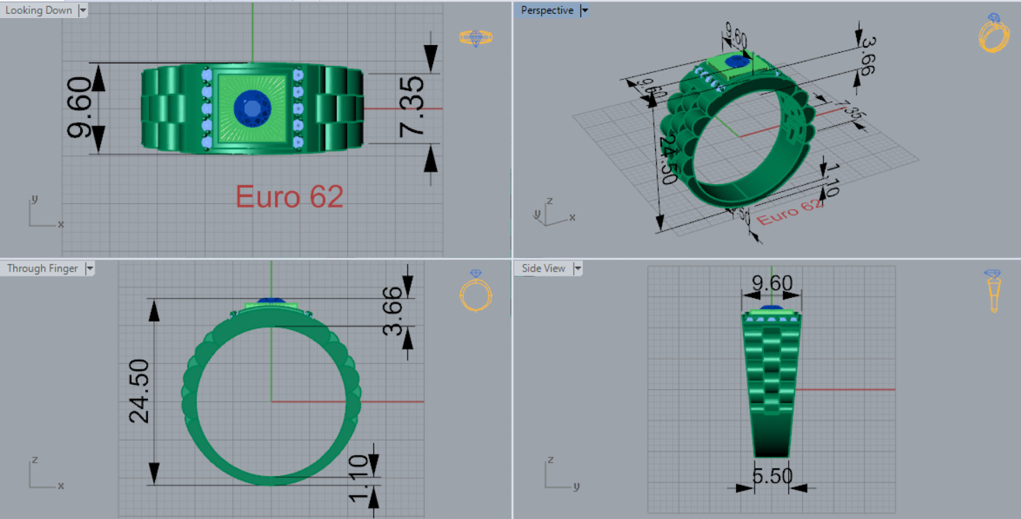 Luxury man Rolex design diamond ring model ror0025 3D print model_6