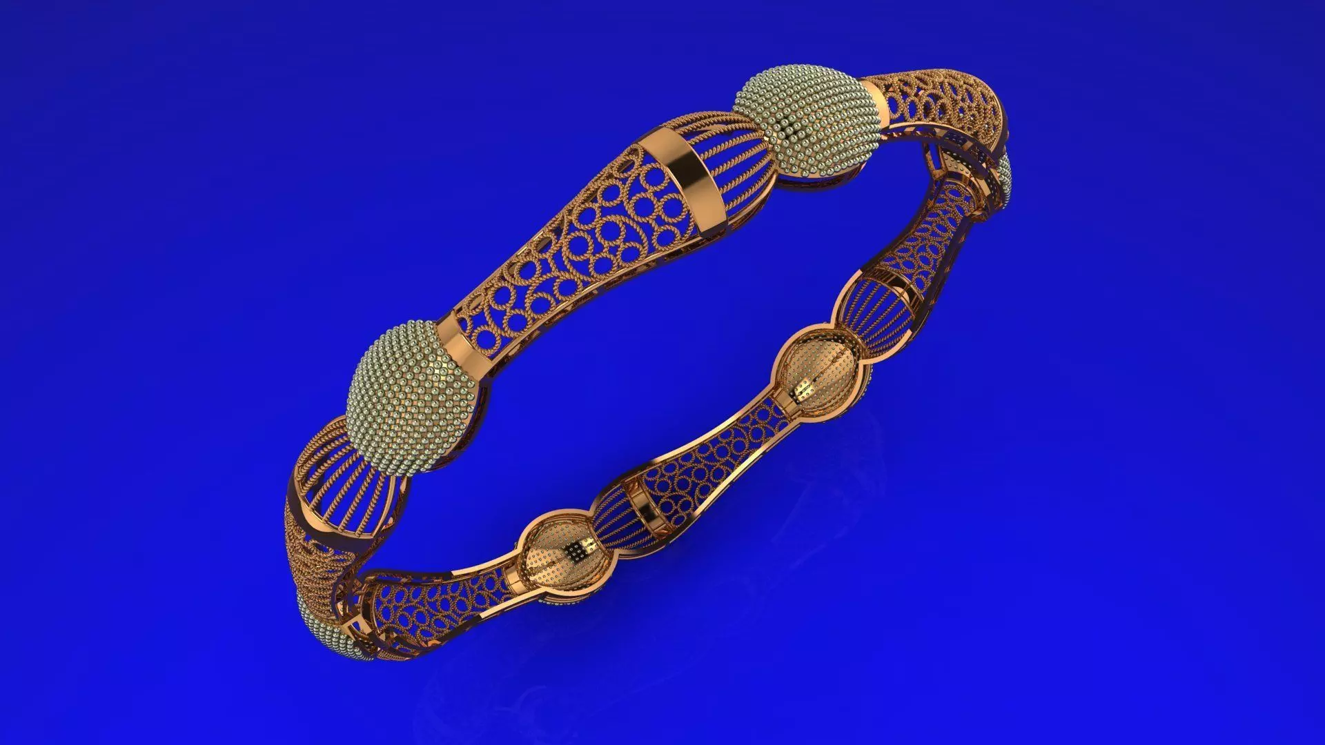 1482 Orb Accent Gold Bangle 10gm 3D print model