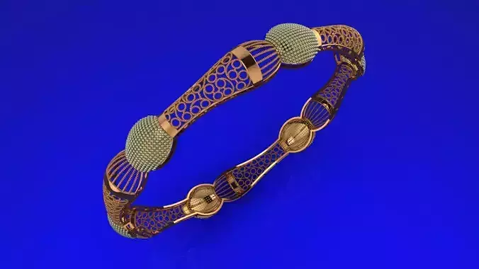 59 Orb Accent Gold Bangle 10gm