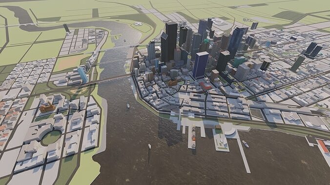 City-modern city- urban 3D model