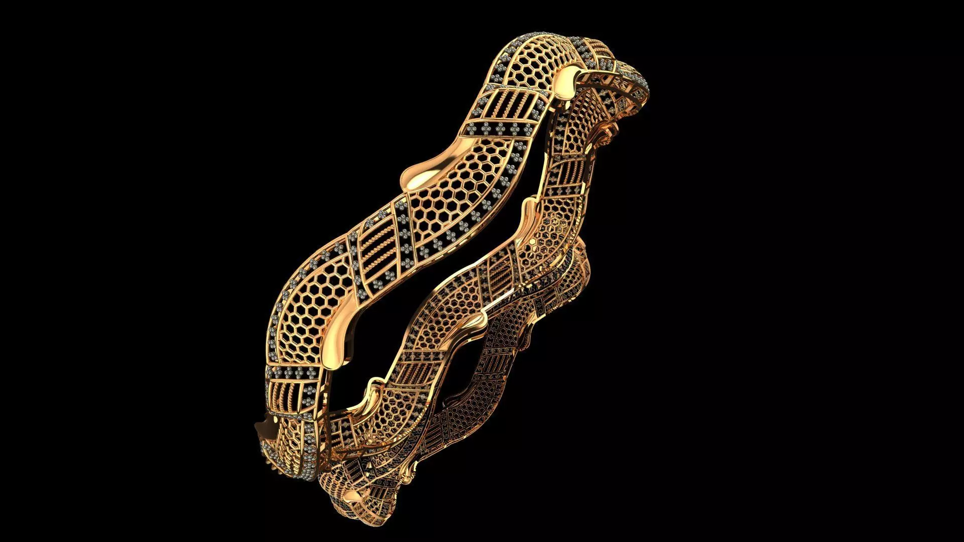 1485 Serpentine Gold Bangle 61MM 3D print model