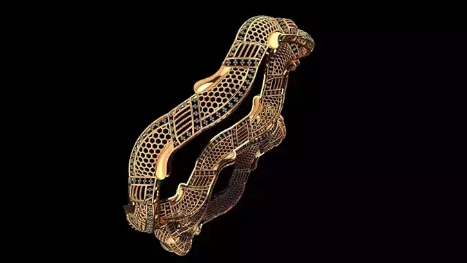 64 Serpentine Gold Bangle 61MM 3D print model