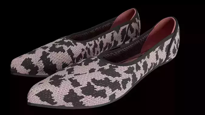 Fashion Knit Flats Model Low-poly 3D model