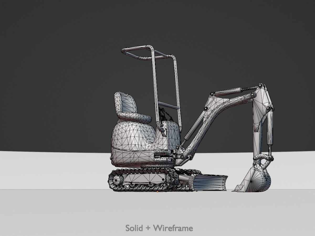 Mini Digger All Versions 3D Model Collection_52