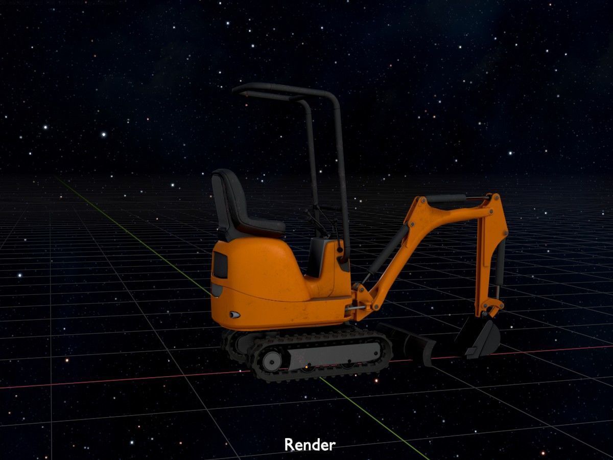 Mini Digger All Versions 3D Model Collection_99
